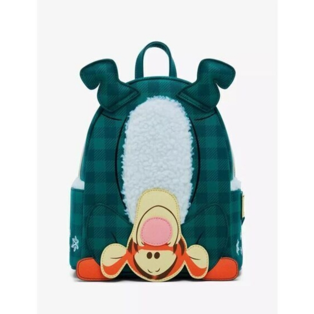 Disney Loungefly UPSIDE DOWN FLANNEL TIGGER Winnie The Pooh Bag/Backpack  NWT